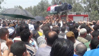 تشييع جنازة شهيد الشرطة من مسجد أبو الهنا بشبرا عصر اليوم