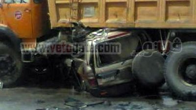 تفحم 6 أشخاص فى حادث تصادم سيارة بالدقهلية