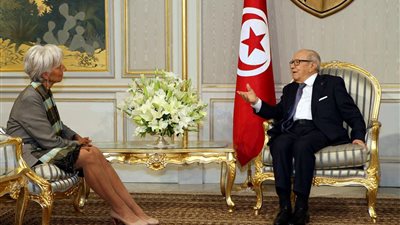 «السبسي» يستقبل مديرة صندوق النقد الدولي بقصر قرطاج