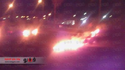 بالصور.. عناصر «الإرهابية» يقطعون طريق الأوتوستراد