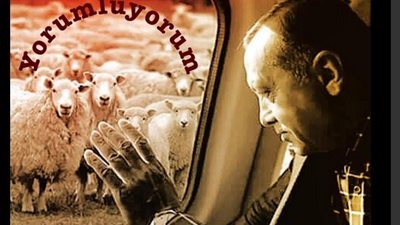 بالصور.. نشطاء أتراك يشبهون «أردوغان» بزعيم «الخرفان»