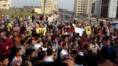 الأمن يفرق مسيرة للإرهابية بعد قطعها الطريق بالمنوفية