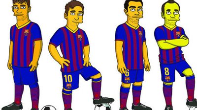 بالصورة.. رباعي برشلونة ينضم لمسلسل عائلة 