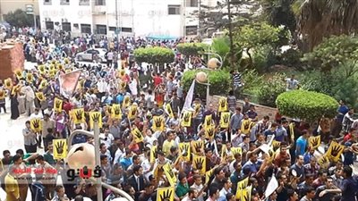 مواطنو القناطر يردون على مظاهرة إخوانية بمسيرة لتأييد الدستور