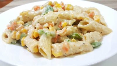 طريقة عمل المكرونة بالصوص الابيض كأشهر المطاعم| فيديو