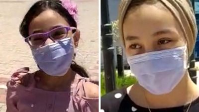 لحظة خروج شقيقتين بعد تعافيهما من كورونا بمستشفى عزل العجمي | فيديو