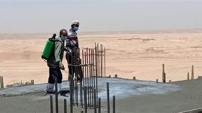 بدء صب أسقف الدور الرابع علوي بعمارات 