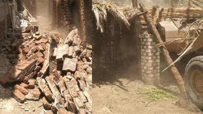 10 صور ترصد حملة إزالات بقرية البحري قامولا في قنا