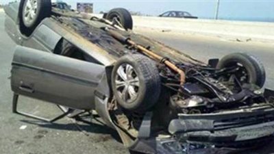 إصابة 6 مواطنين في حادث انقلاب سيارة بالبحيرة