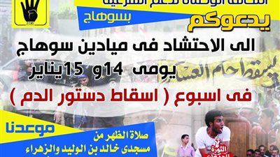 «دعم المعزول» بسوهاج يدعو أنصاره للتظاهر لتعطيل الاستفتاء