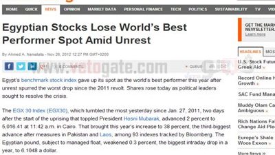 بلومبيرج: إعلان مرسى يطيح ببورصة مصر من القمة