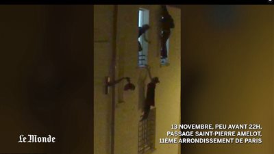 بالفيديو والصور.. لحظات مرعبة ترصد نجاة امرأة حامل في تفجيرات باريس