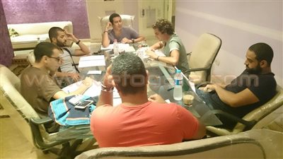 بالصور.. محمد فراج ومحمد شاهين ورامز أمير في بروفات فيلم «خانة اليك»