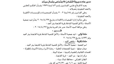 قيد جمعية الأصدقاء والأمل للتنمية ببئر العبد