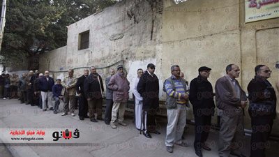 إقبال المغتربين على لجان الاستفتاء بمصر القديمة