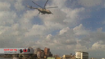 بالصور.. طائرات هليكوبتر تجوب سماء دمياط لتأمين الاستفتاء