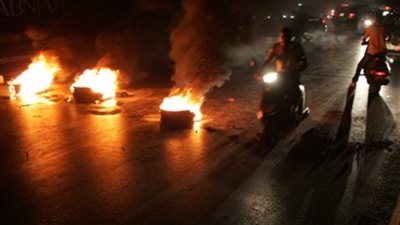 عناصر«الإرهابية» يشعلون النيران بطريق «المنصورة - دمياط»