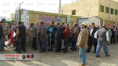 إقبال كثيف من المواطنين على لجان الاستفتاء بالمطرية