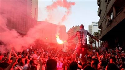 إطلاق الشماريخ بالقرب من لجان تل القلزم بالسويس