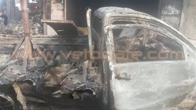 نشطاء يتداولون صورة سيارة لإرهابيين تم قصفها في الشيخ زويد