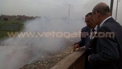 حريق هائل أسفل الكوبري الدائري بصفط اللبن