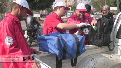 بالصور.. الهلال الأحمر المصري ينشر فرق الإسعافات بلجان المنيا