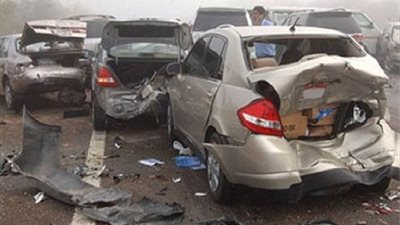 إصابة شخصين في تصام سيارتين بطريق «مطروح - سيوة»