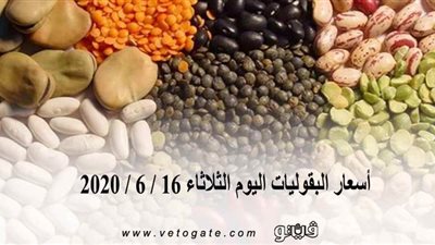 أسعار البقوليات اليوم الثلاثاء 16 / 6 / 2020