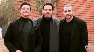 أحمد الفيشاوي وعلي الطيب وياسمين رئيس في كواليس فيلم 