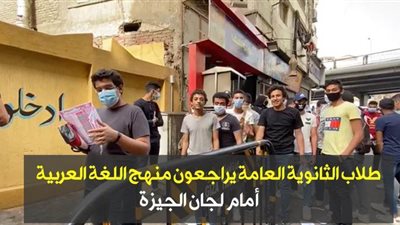 طلاب الثانوية العامة يراجعون منهج اللغة العربية أمام لجان الجيزة | فيديو