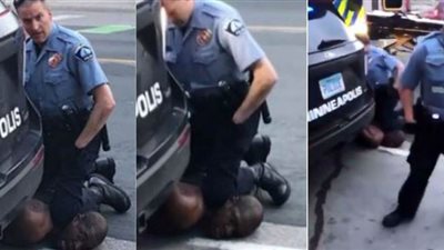 امرأة غاضبة تهاجم الشرطي الذي اعتقل فلويد ببقالة | فيديو 