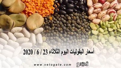 أسعار البقوليات اليوم الثلاثاء 23 / 6 / 2020