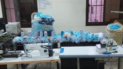 ضبط مصنع كمامات بداخله 5600 قطعة غير مطابقة للمواصفات بالقليوبية 