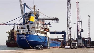 تفريغ 3593 طن رخام و شحن 3500 طن أسمنت بموانئ بورسعيد | صور