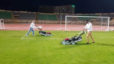 المصري يجهز أرضية الاستاد ويجري مسحة كورونا الثانية الأحد | صور