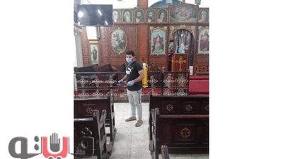 قبل ساعات من فتحها.. حملة لتعقيم مساجد وكنائس حي ثان طنطا بالغربية | صور