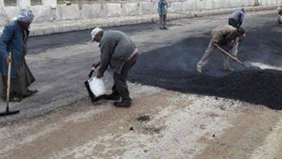 إعادة رصف طريق أبوشلبي بفاقوس في الشرقية