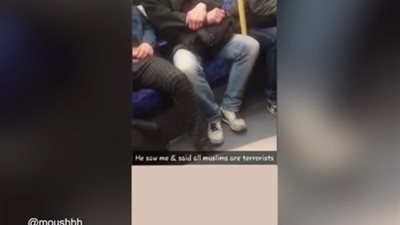 بالفيديو.. بريطاني يصف جميع المسلمين بالإرهابيين في مترو لندن