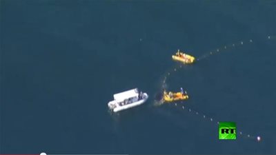 بالفيديو.. إنقاذ حوت علق بشباك صيادين في أستراليا