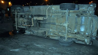 إصابة 3 في انقلاب سيارة شرطة بطريق «القاهرة ـ الإسكندرية»