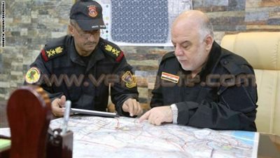 بالصور.. «العبادي» يتفقد جبهات القتال في الفلوجة بالزي العسكري