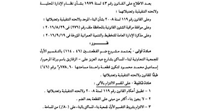 قرارات الشرقية والإسكندرية والأقصر بتخصيص أراضٍ للإسكان والمرور