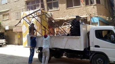 تنفيذ 10 قرارات إزالة ورفع 161 حالة إشغال طريق في الجيزة