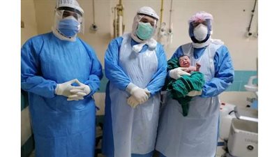 نجاح ولادة طبيعية لمريضة كورونا بعزل جامعة المنصورة  | صور
