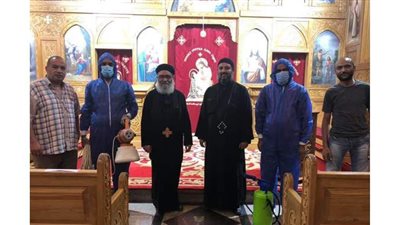 تعقيم كنيسة الأنبا بيشوي ببورسعيد قبل افتتاحها للمواطنين | صور