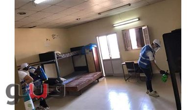 تعقيم المدن الجامعية بالأزهر لمنع تفشي فيروس كورونا | صور