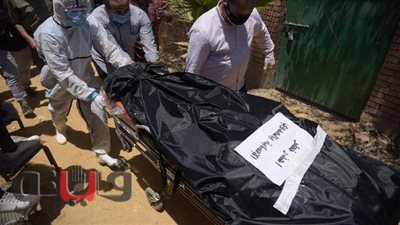 خطر احذر  العدوى.. لافتة على جثمان رجاء الجداوي لمنع اقتراب المشيعين | صور