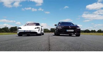 تسارع بين بورش تايكان تيربو S وبي إم دبليو M8 جران كوبيه