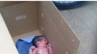 العثور على طفل حديث الولادة داخل كرتونة بحلوان
