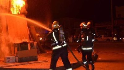 السيطرة على حريق طريق المسار السياحي  بالقرنة غرب الأقصر